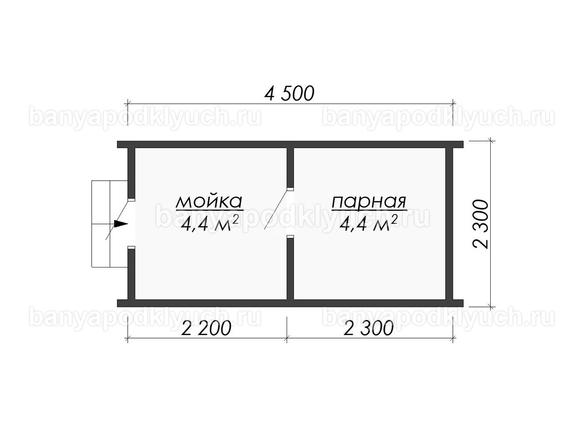 Баня-бочка 4.5x2.3 м Баня-бочка 4.5x2.3 м